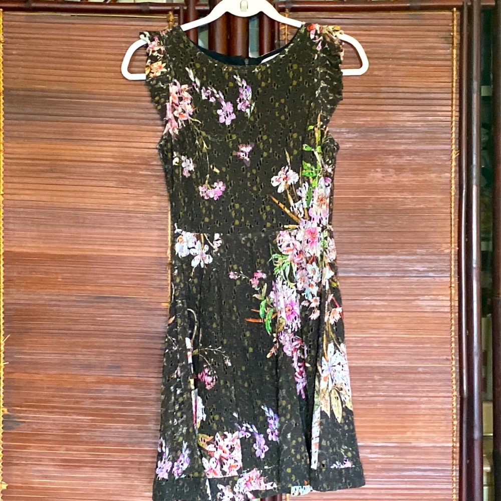 Fancy off black flower dress eri +ali